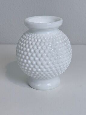 Vintage Westmoreland White Hobnail Milk Glass Vase